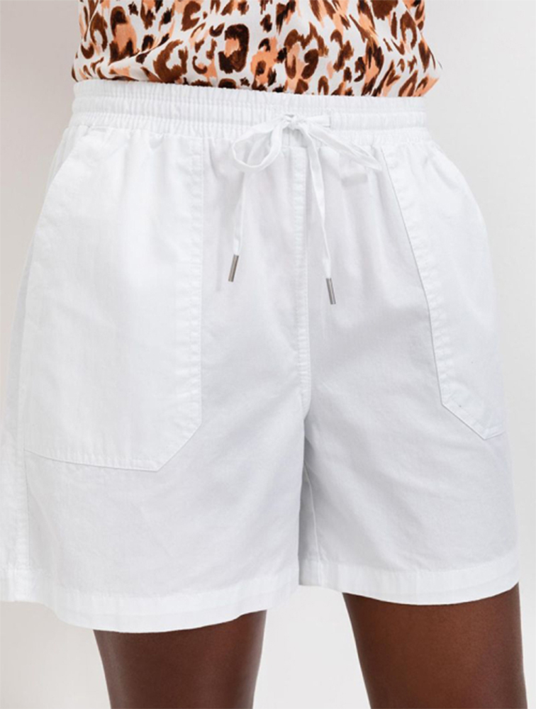 MyRunway Shop Woolworths White Cotton Twill Utility Shorts for Women